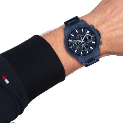 Tommy Hilfiger Blue PVD Stainless Steel Multi-function Men's Watch